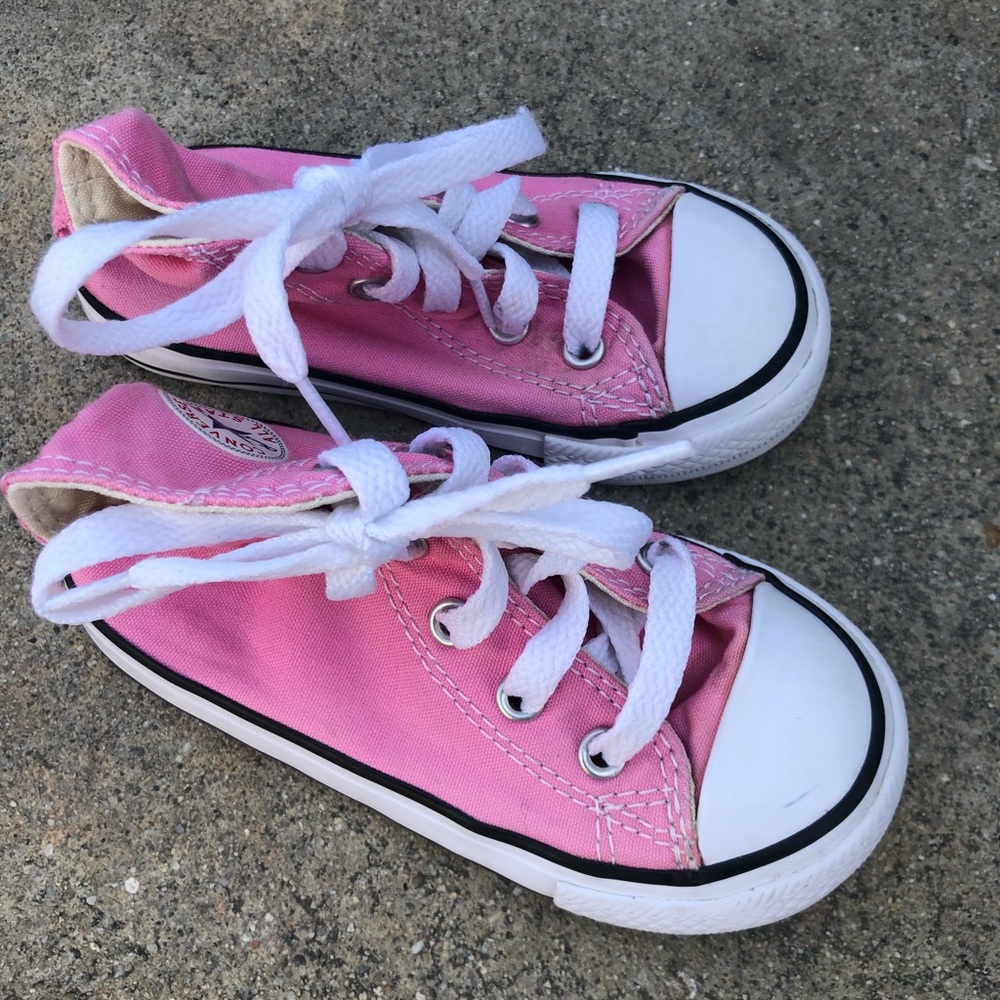 Pink Hightop Converse - Toddler girls 7
